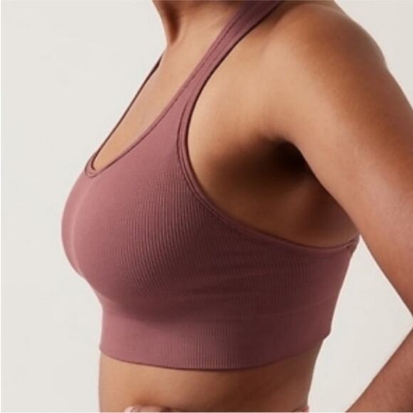 NWT Athleta Aurora Ribbed Scoop Bra D-DD "Tawny Rose" - Picture 5 of 10
